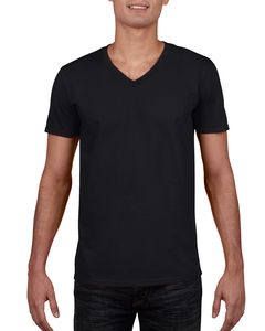 Gildan GD010 - T-shirt uomo con scollatura a V Softstyle® Nero