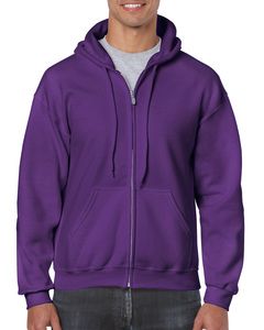 Gildan GI18600 - Felpa con cappuccio e cerniera intera Heavyweight Purple
