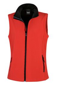 Result R232F - Smanicato Stampabile da Donna Core Softshell Rosso / Nero