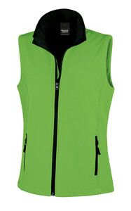 Result R232F - Smanicato Stampabile da Donna Core Softshell Vivid Green/ Black