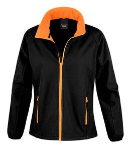 Result R231F - Giacca Stampabile da Donna Core Soft Shell Black / Orange