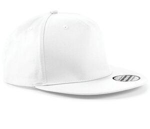 Beechfield BF610 - Cappellino 5 Pannelli Snapback Rapper Bianco