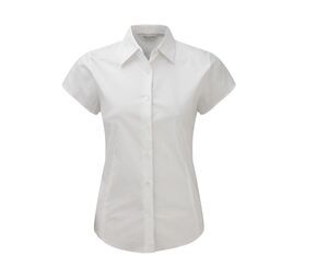 Russell Collection JZ47F - Ladies' Short Sleeve Fitted Shirt Bianco