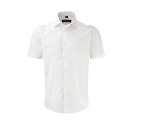 Russell Collection JZ947 - Men's Short Sleeve Fitted Shirt Bianco