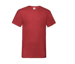 Fruit of the Loom SC234 - T-shirt da uomo con scollo a V dal peso contenuto Rosso