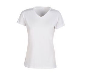 SANS Étiquette SE634 - Ladies' no label V-neck t-shirt Bianco