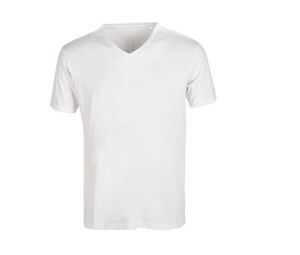 SANS Étiquette SE683 - Men's  No Label V Neck T-Shirt Bianco