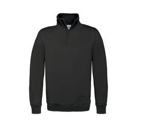 B&C BCID4 - Felpa a Mezza Zip Nero