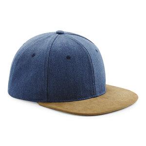 Beechfield BF668 - Cappellino snapback da uomo Denim Blue