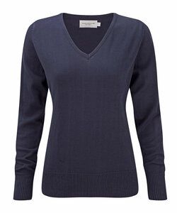 Russell Collection JZ10F - Ladies' V-Neck Pullover Blu oltremare