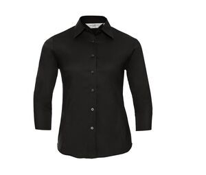 Russell Collection JZ46F - Ladies' 3/4 Sleeve Fitted Shirt Nero