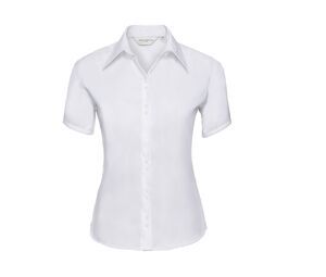Russell Collection JZ57F - Ladies' Short Sleeve Ultimate Non-Iron Shirt Bianco