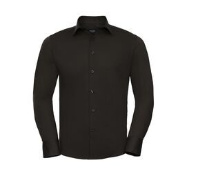 Russell Collection JZ946 - Men's Long Sleeve Fitted Shirt Cioccolato