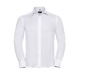 Russell Collection JZ958 - Men's Long Sleeve Tailored Ultimate Non Iron Shirt Bianco