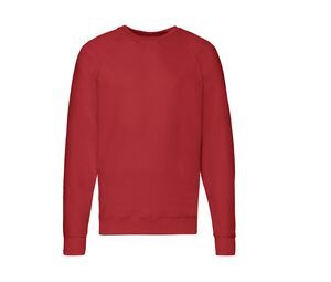 Fruit of the Loom SC360 - Felpa uomo raglan leggera Rosso