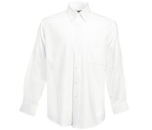 Fruit of the Loom SC400 - Oxford Shirt Long Sleeves Bianco