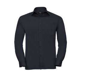 Russell Collection JZ934 - Men's Long Sleeve Polycotton Easy Care Poplin Shirt Blu navy