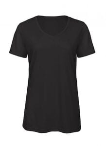 B&C BC058 - T-shirt da donna con scollo a v in tri-blend