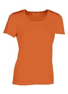Sans Étiquette SE101 - T-Shirt Sportiva Da Donna Senza Etichetta Fluorescent Orange