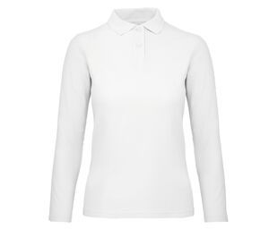 B&C ID1LW - Polo Maniche Lunghe Donna Bianco