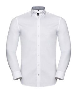 Russell Collection RU964M - CAMICIA UOMO MANICA LUNGA HERRINGBONE “CONTRAST”