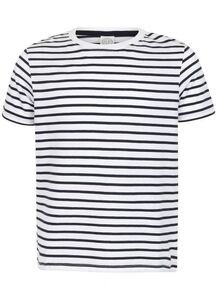 SF Mini SM202 - T-Shirt Righe Bambino/a White/ Oxford Navy