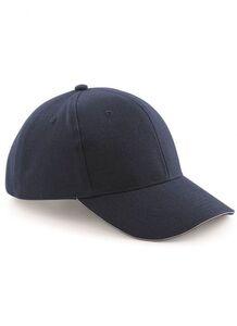 Beechfield BF065 - Pro-Style Heavy Brushed Cappellino Cotone French Navy/Stone