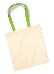 Westford mill W101C - Borsa shopping con manici a contrasto Natural/Lime Green