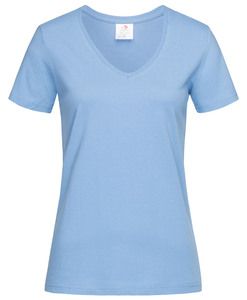 Stedman STE2700 - T-shirt con collo a V da donna Light Blue