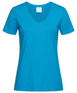 Stedman STE2700 - T-shirt con collo a V da donna Ocean Blue