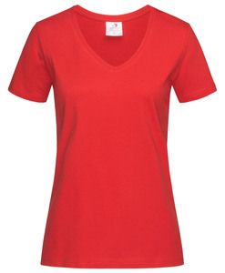 Stedman STE2700 - T-shirt con collo a V da donna Scarlet Red