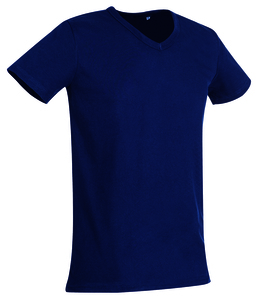 Stedman STE9010 - T-shirt con collo a V da uomo BEN Marina Blue