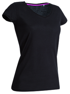 Stedman STE9130 - T-shirt con collo a V da donna MEGAN Black Opal
