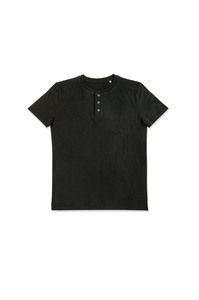 Stedman STE9430 - T-shirt a collo rotondo con bottoni da uomo SHAWN Black Opal