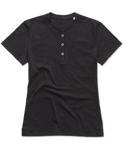 Stedman STE9530 - T-shirt a collo rotondo con bottoni da donna SHARON Black Opal