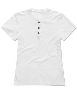 Stedman STE9530 - T-shirt a collo rotondo con bottoni da donna SHARON Bianco