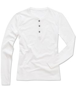 Stedman STE9580 - T-shirt a manica lunga con bottoni da donna SHARON Bianco