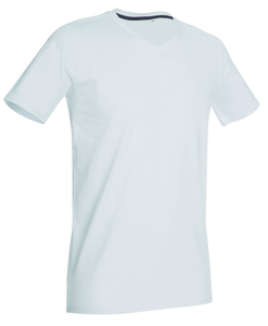 Stedman STE9610 - T-shirt con collo a V da uomo CLIVE Bianco