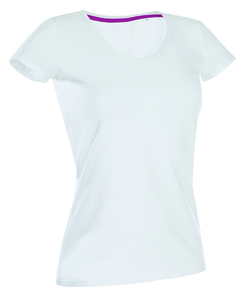 Stedman STE9710 - T-shirt con collo a V da donna CLAIRE Bianco