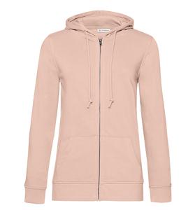 B&C BCW36B - Felpa con cappuccio con zip organica da donna Soft Rose