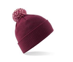 Beechfield BF450 - Berretto con pompon Burgundy / Off White