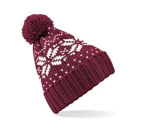 Beechfield BF456 - Berretto Snowstar Fair Isle Burgundy / White