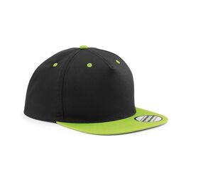 Beechfield BF610C - cappello a 5 lati con visiera contrastante Black/ Lime Green