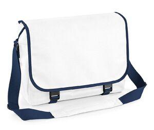 Bag Base BG210 - Borsa porta documenti a tracolla Bianco / Blu oltremare