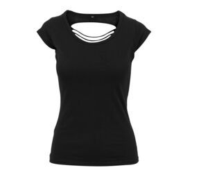Build Your Brand BY035 - T-shirt da donna con retro lacerato Black
