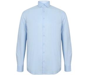 Henbury HY532 - CAMICIA ELASTICIZZATA A MANICHE LUNGHE DA UOMO Blu chiaro