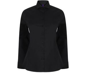 Henbury HY533 - CAMICIA ELASTICIZZATA A MANICHE LUNGHE DONNA Black