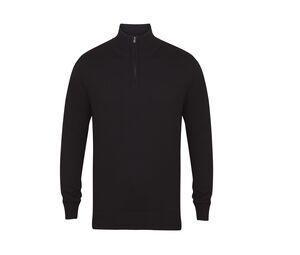 Henbury HY729 - Maglione con zip sul collo Black