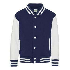 AWDIS JH043J - Felpa da baseball per bambini Oxford Navy / White