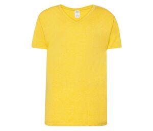 JHK JK401 - T-shirt con scollo a V 160 Mustard Heather